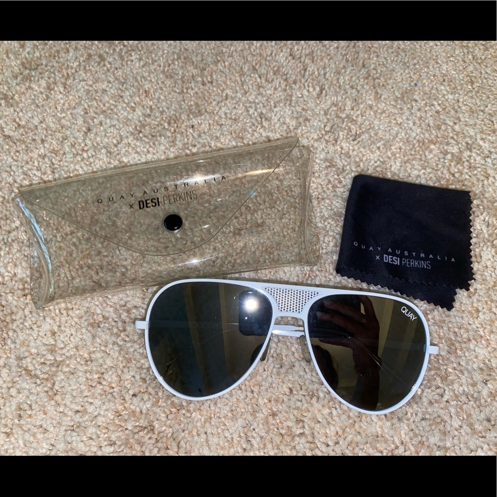White oversized Quay sunglasses